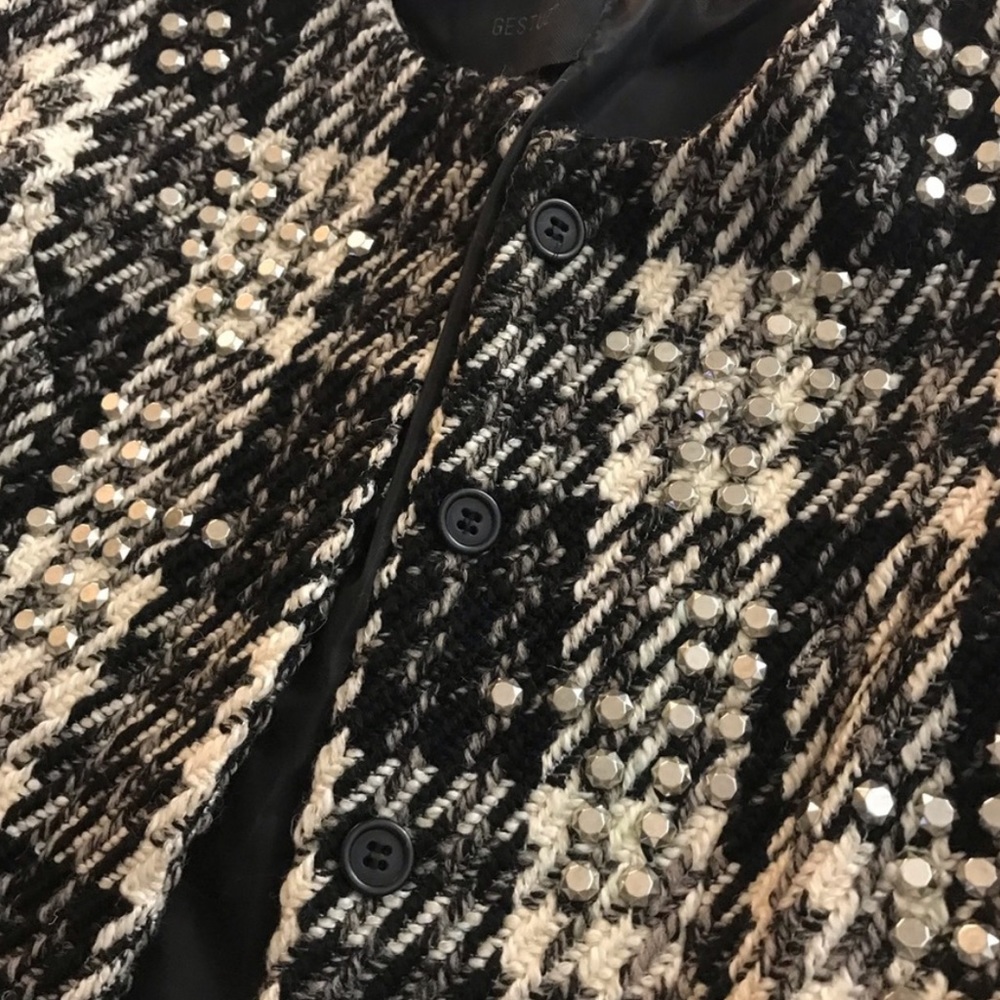 Gestuz x Intermix white black studded crop jacket - Picture 7 of 8